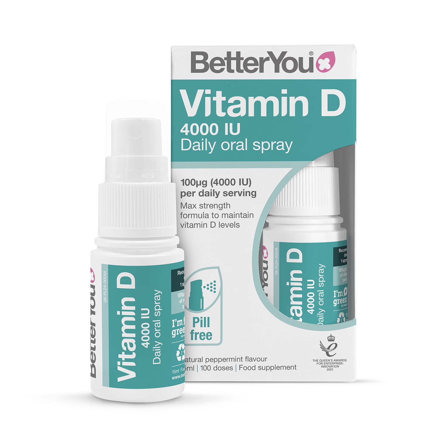 BetterYou vitamin D oral spray peppermint 15ml - British product