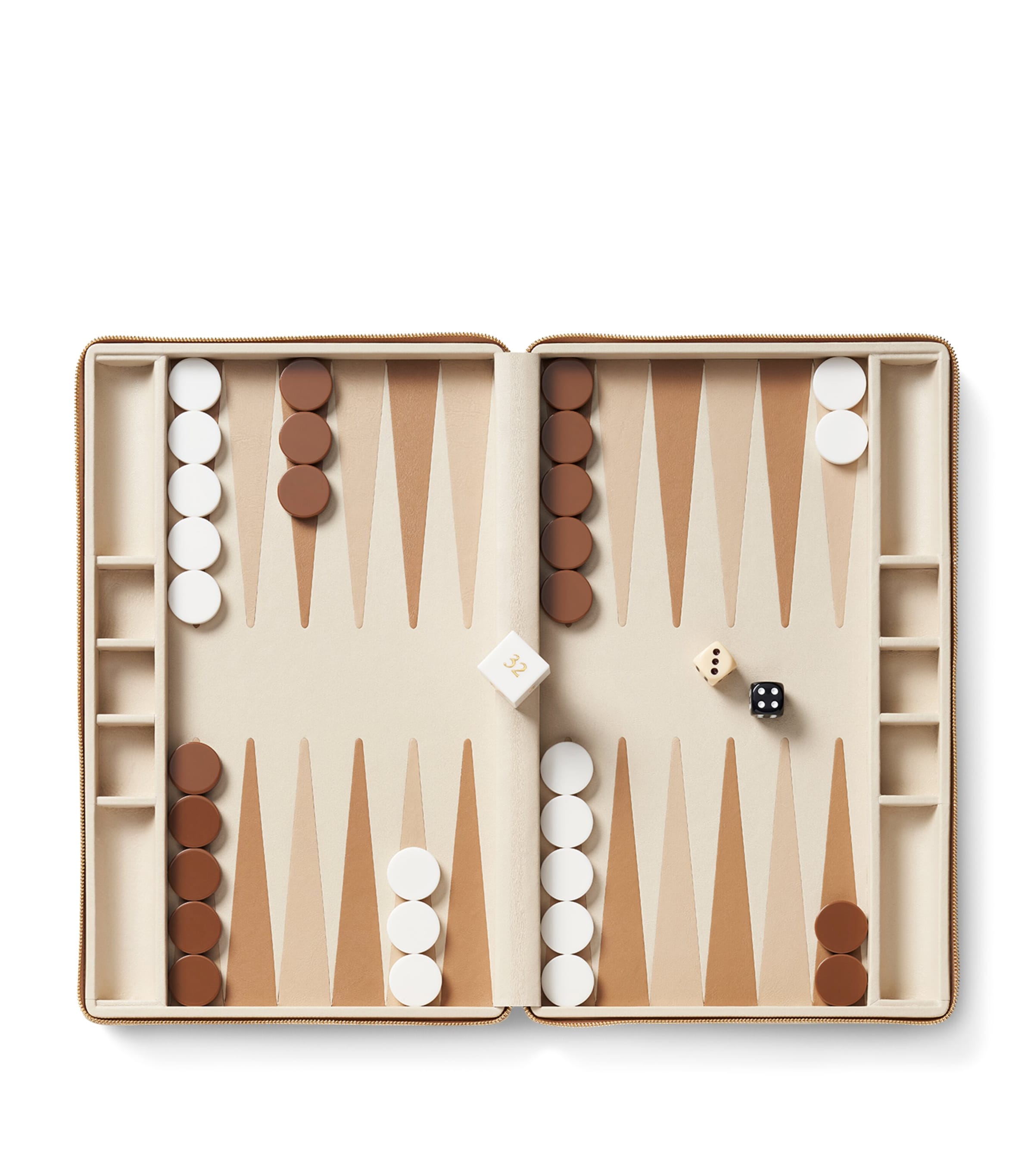 Aerin Leder Enzo Reise-Backgammon-Set - Britisches Produkt