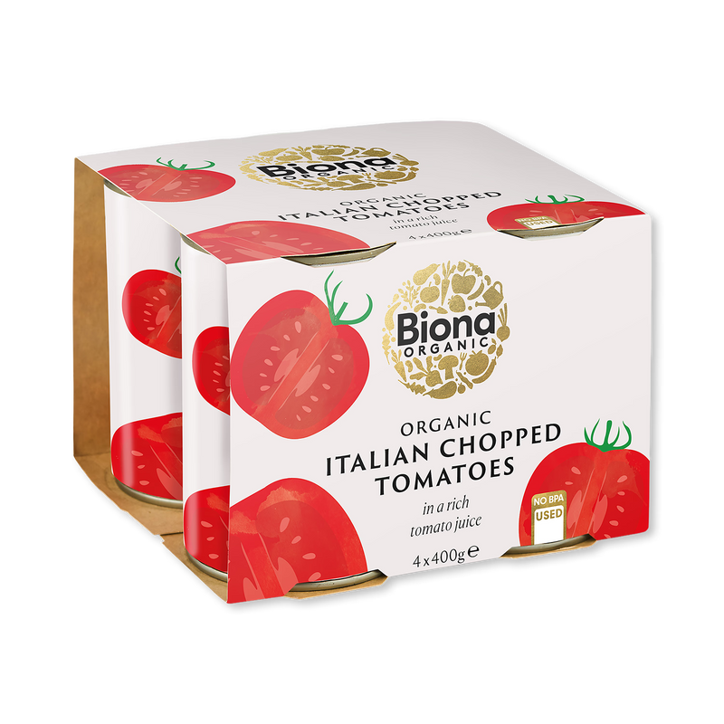 Biona organic chopped tomatoes 400g (British brand)