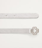 Maje metallic leather belt with clover buckle - British product