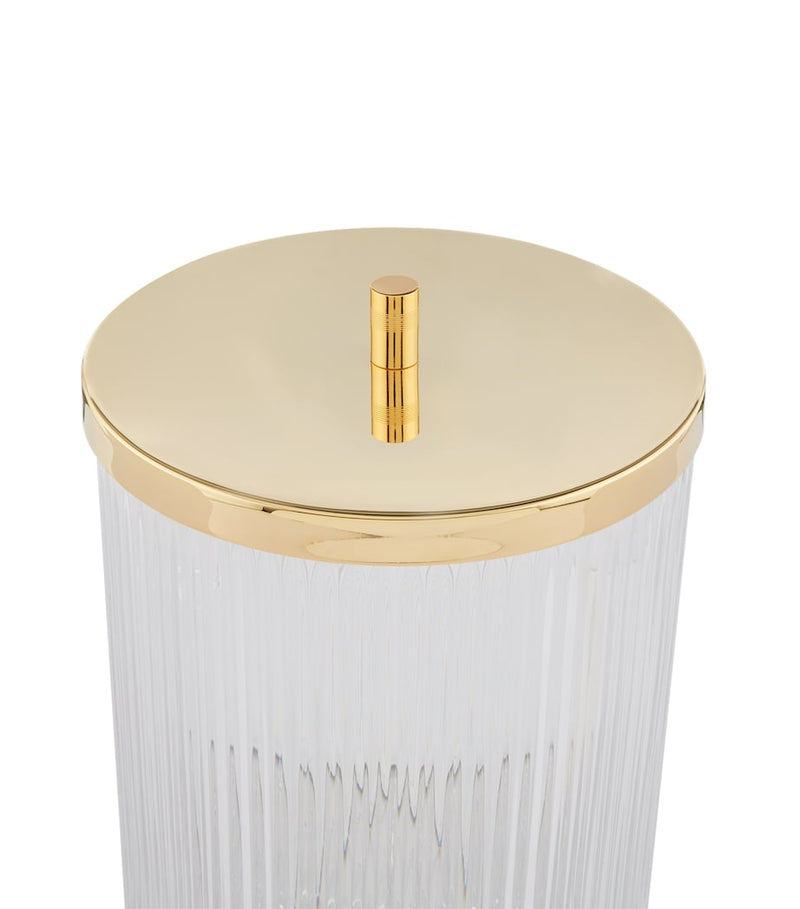 Zodiac crystal bin with gold-plated lid - British product