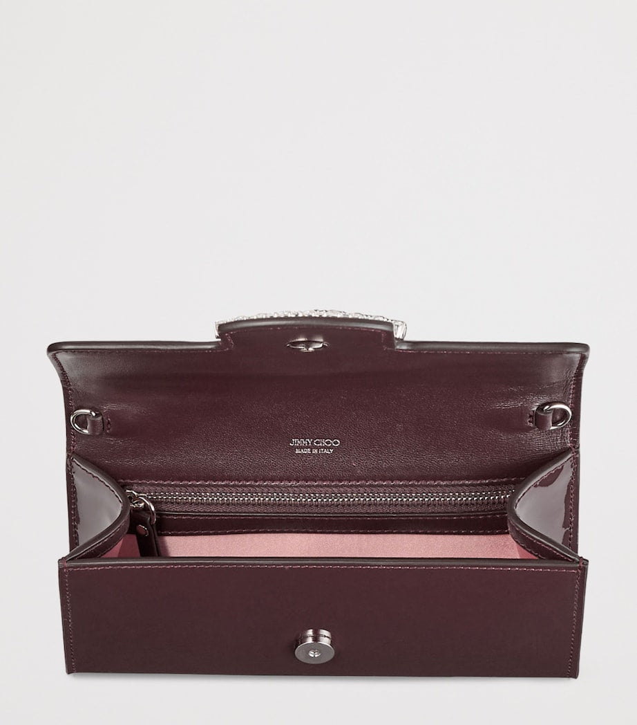 Jimmy Choo Bing patent leather wallet-on-chain (British brand)
