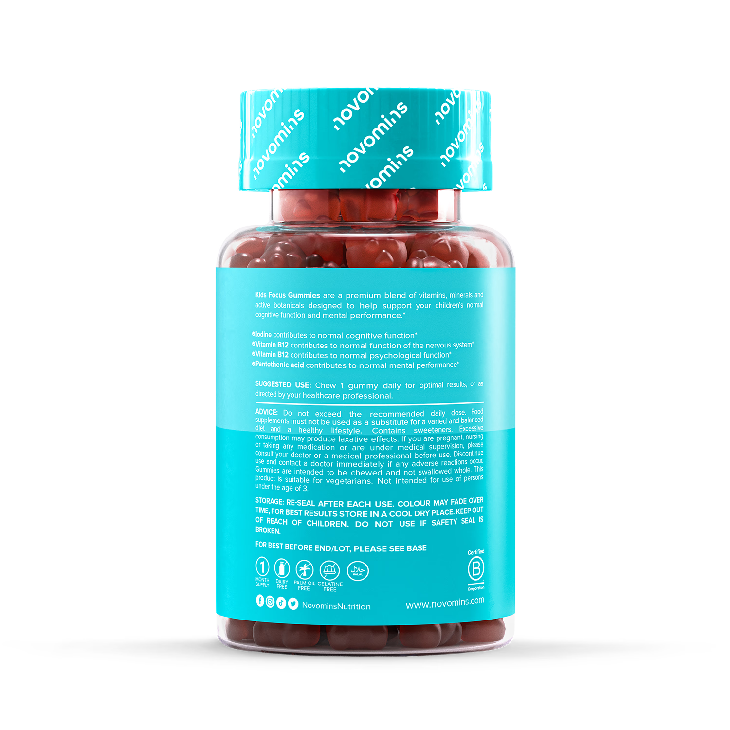Novomins kids focus gummies 30, UK version