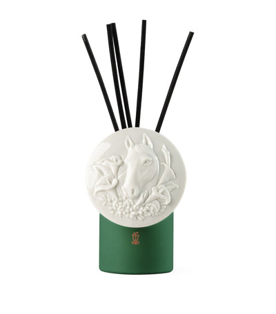 Harrods Glass and Porcelain Reed Diffuser with Bergamot, Tuberose, Sandalwood, Musk Fragrance, 100ml with 5 Sticks- Buy online at McGrocer