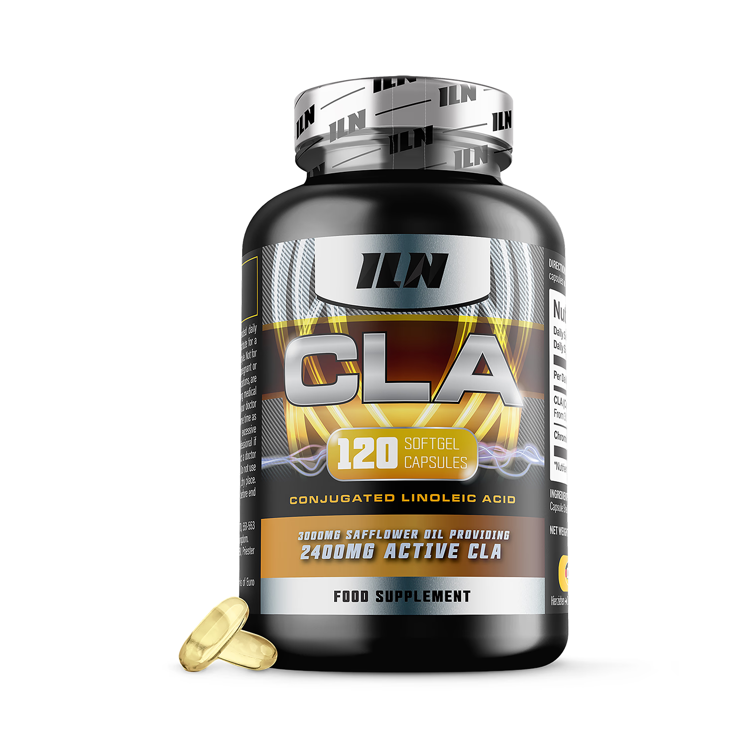 CLA softgels 3000mg 120 count supplement, imported from the UK