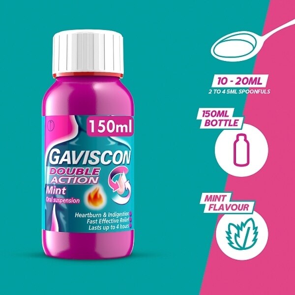 Gaviscon Heartburn & Indigestion Double Action Liquid 150ml GOODS Superdrug   