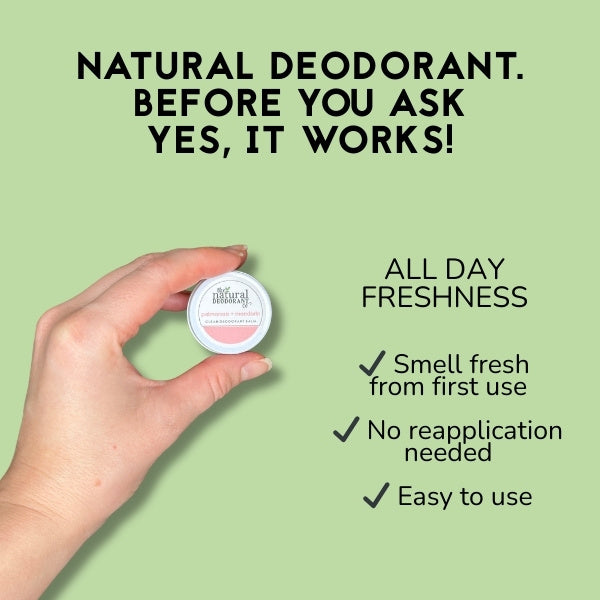 Natural Deo Co deodorant balm mint eucalyptus 10g, imported from the UK