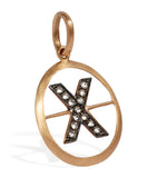 Yellow Gold and Diamond Initial X Pendant