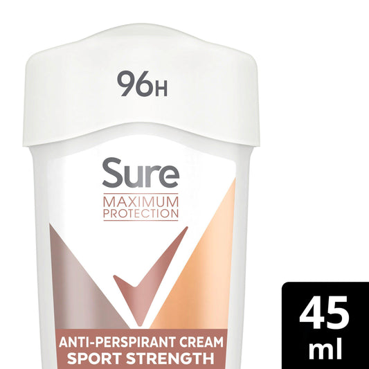 Sure Women Maximum Protection Anti-Perspirant Cream Stick Deodorant, Sport Strength 45ml Women's Sainsburys   