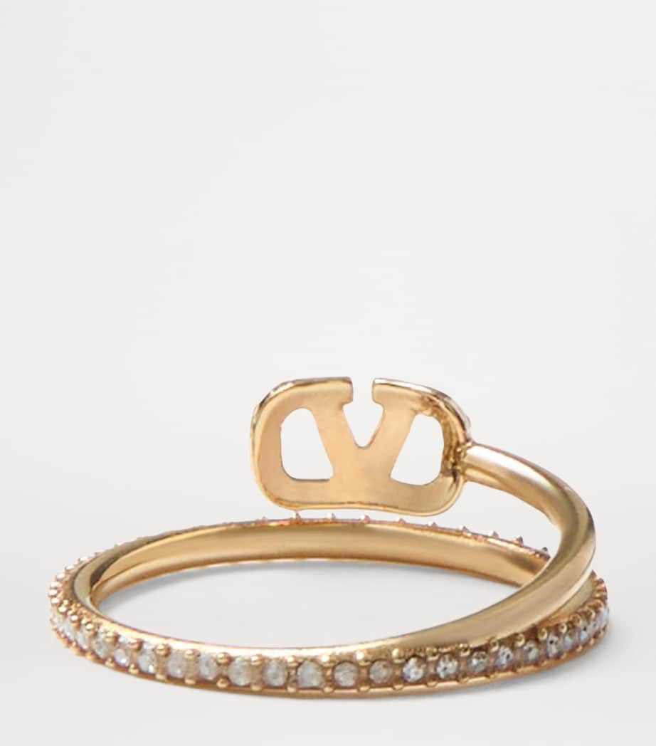 Valentino Garavani crystal VLogo ring, UK version
