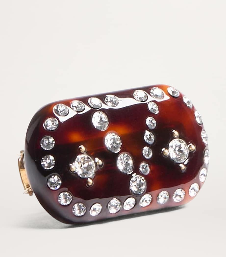 Valentino Garavani crystal-embellished V hair clip (British brand)