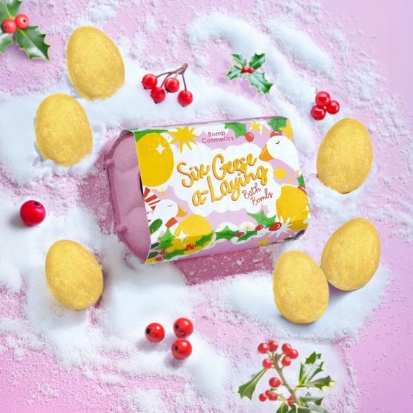 Bomb Cosmetics six golden egg-shaped bath bomb gift set - British product