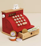 Le Toy Van wooden shop till cash register with money, imported from the UK