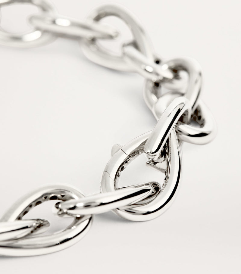 Engelbert white gold diamond drop links chain necklace - British product
