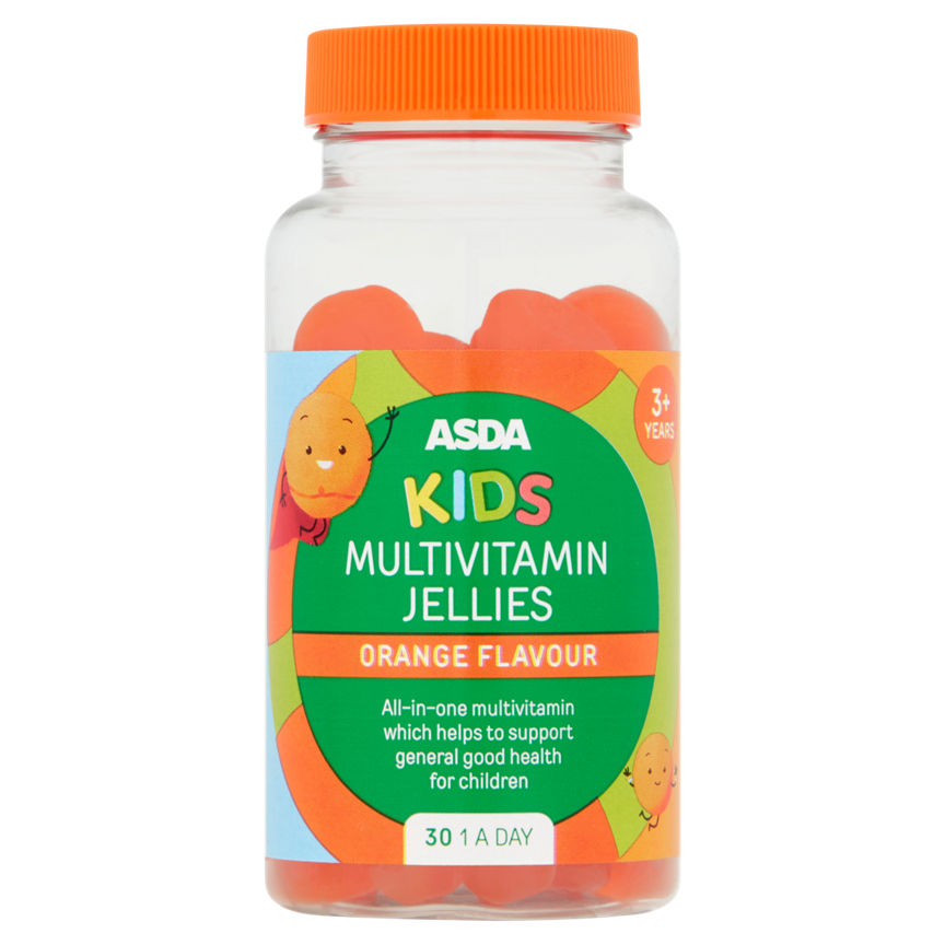 ASDA  Kids Multivitamin Jellies Orange Flavour 1 a Day 3+ Years