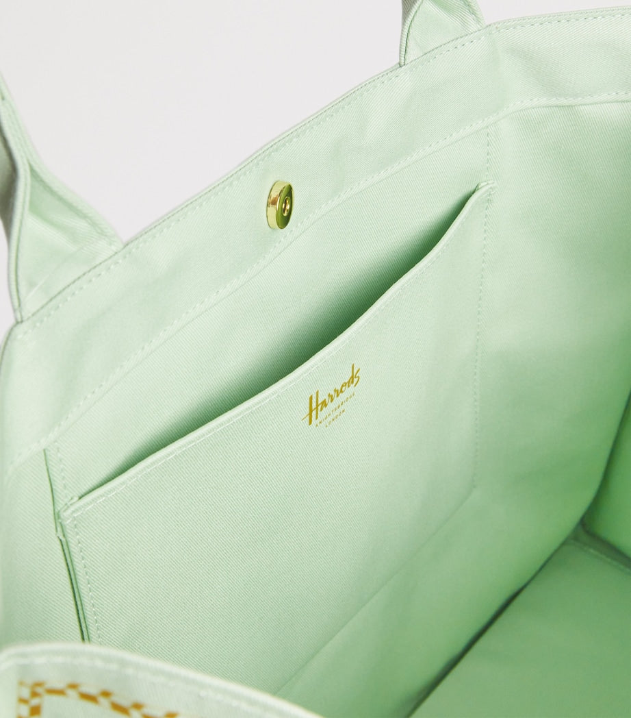 Harrods gold building shopper bag canvas, UK version