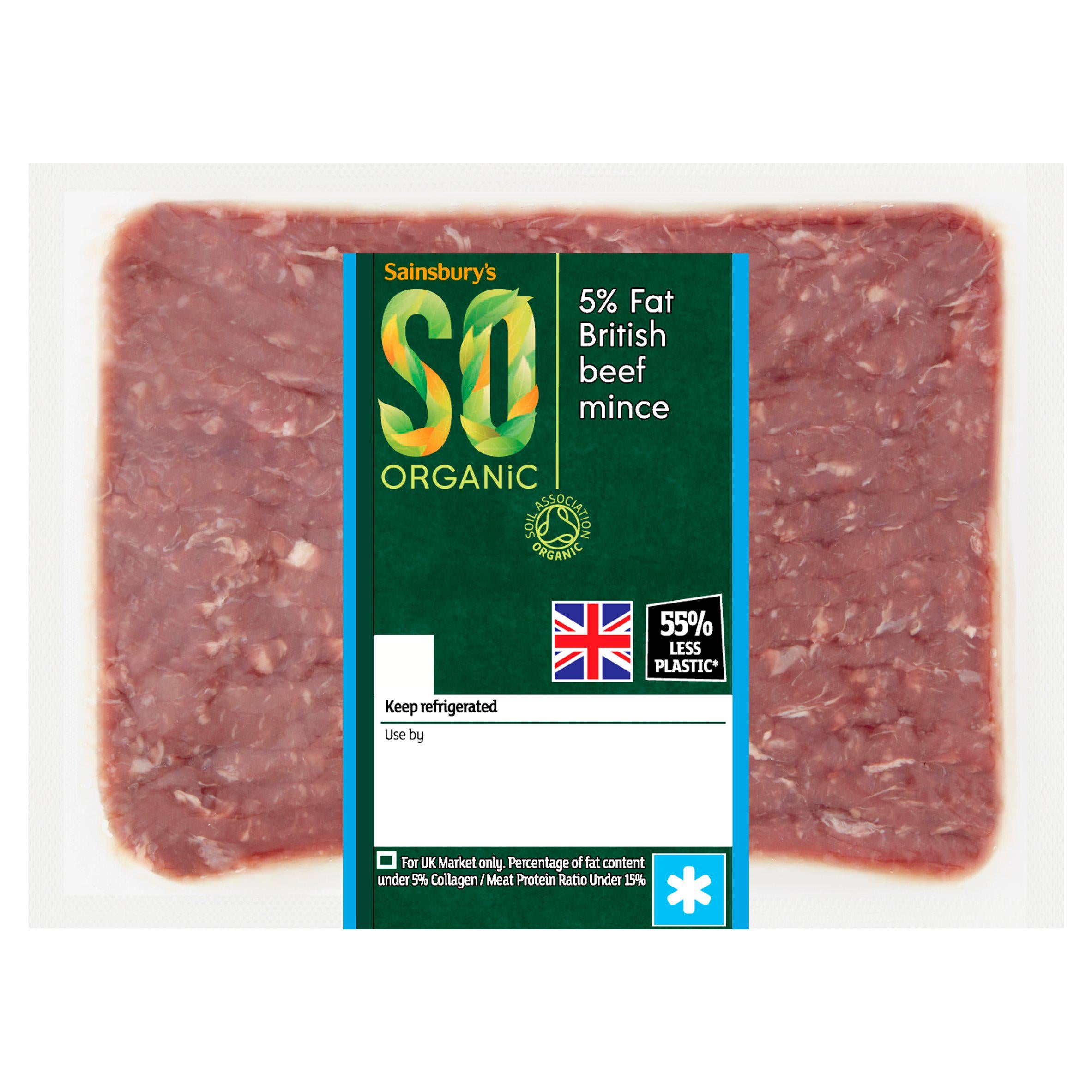 Sainsbury's Organic British Beef Mince 5% Fat 500g GOODS Sainsburys   