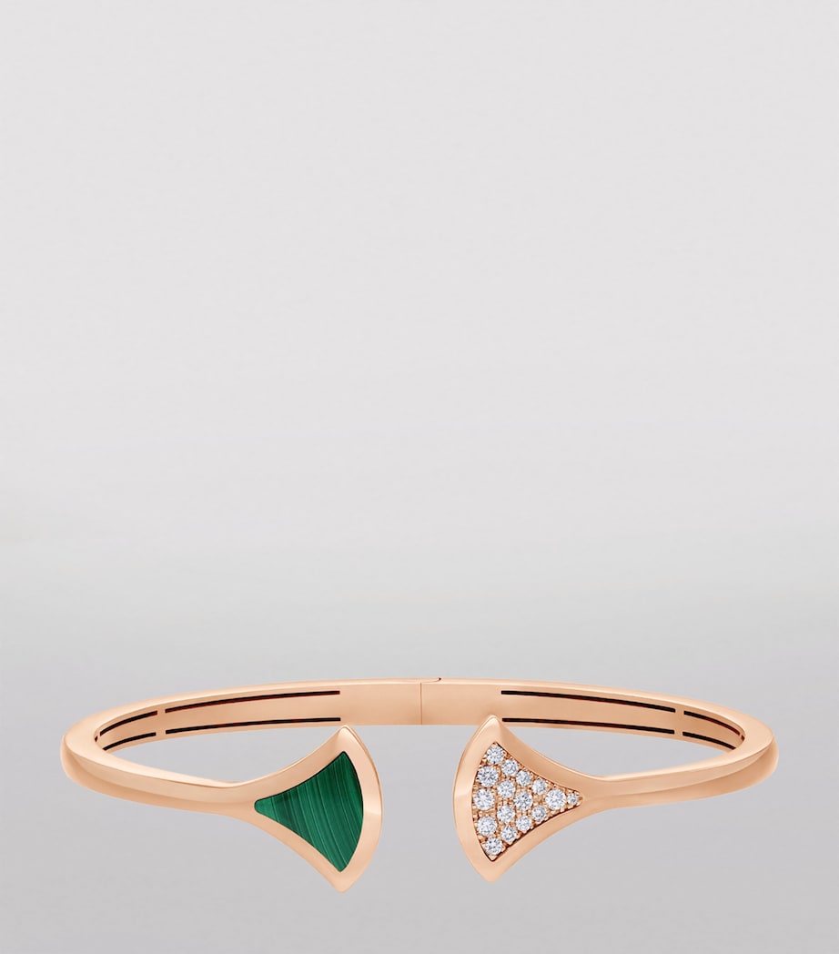 Bvlgari rose gold diamond malachite bangle (British brand)