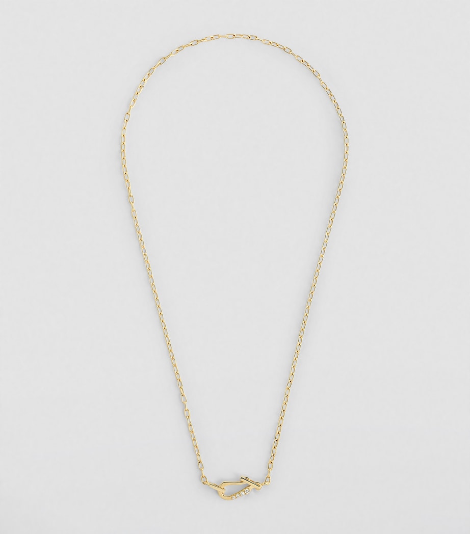 Jade Trau Lola necklace in yellow gold with diamond clasp - British product