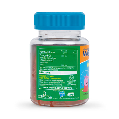 Holland & Barrett Vitabiotics Wellkid Peppa Pig Omega 3 Appelsinsmak Myke Jellies 30 Pakke - Kjøp online hos McGrocer