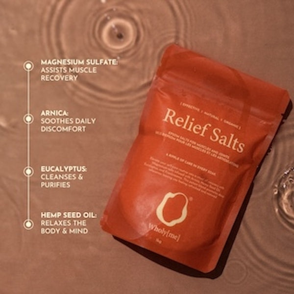 WholyMe Relief Epsom Salts 1kg bath salts, imported from the UK