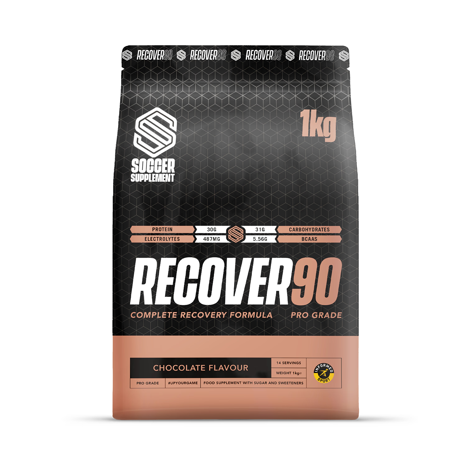 Soccer Supplement Recover90 chocolate recovery protein powder 14 servings - British product