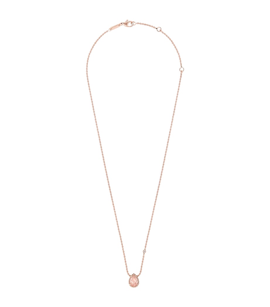 Boucheron Serpent Bohème rose gold necklace with pink quartz and diamond, UK version