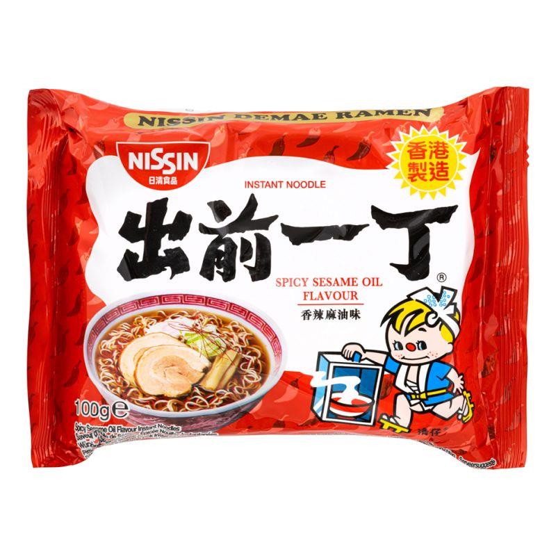 Nissin spicy sesame oil flavour instant noodles (British brand)