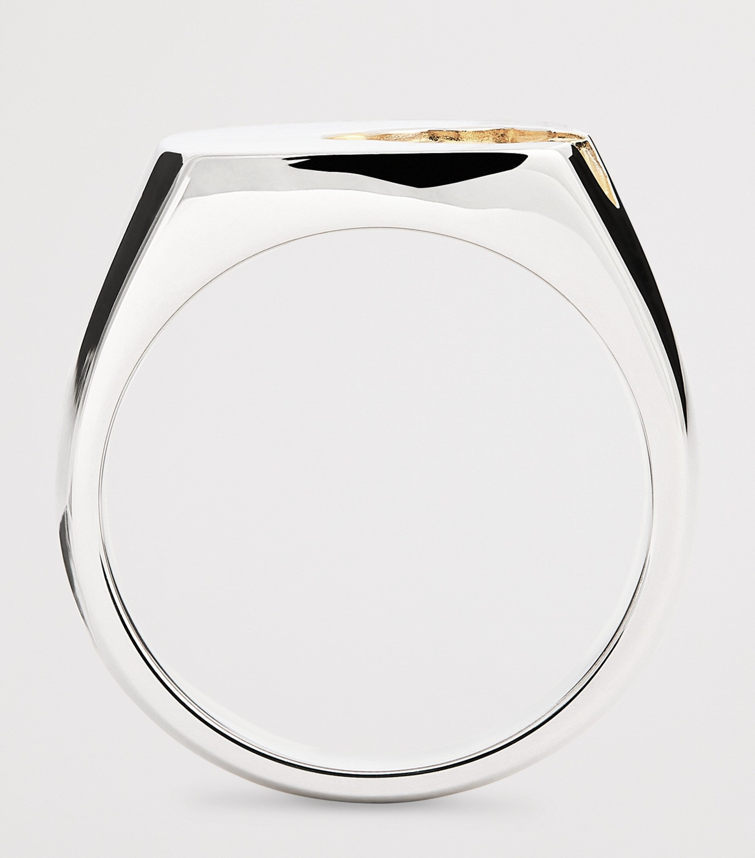 Tom Wood sterling silver and tourmaline mined signet ring (British brand)