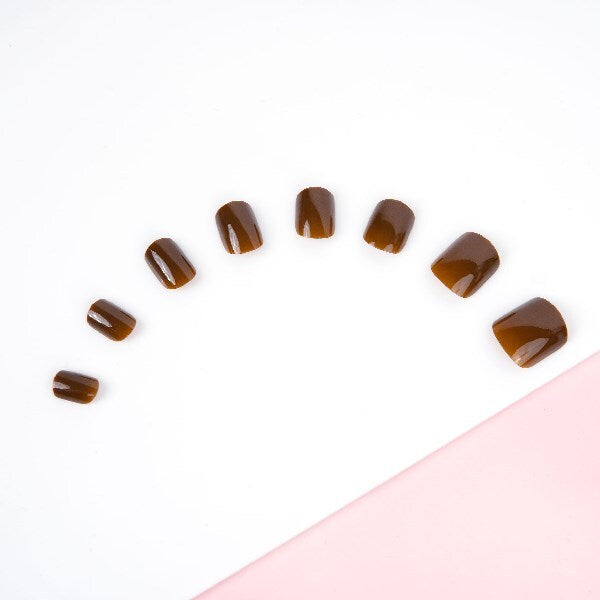 Invogue Coco Brown Square Nails - Pack of 24