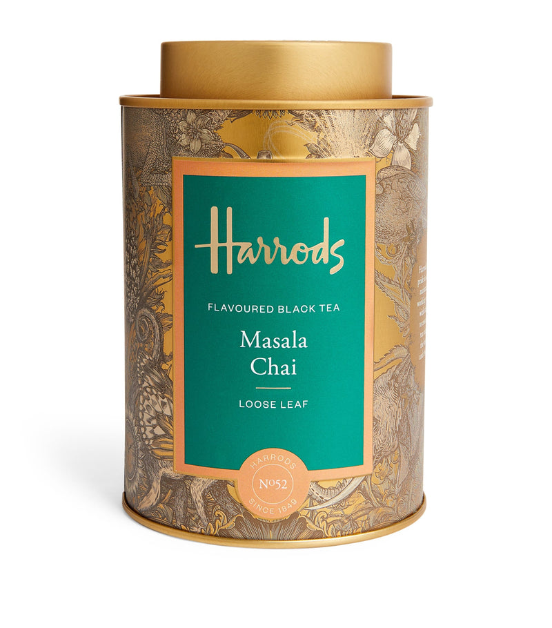 Harrods Masala Chai flavoured black loose leaf tea 125g, UK version