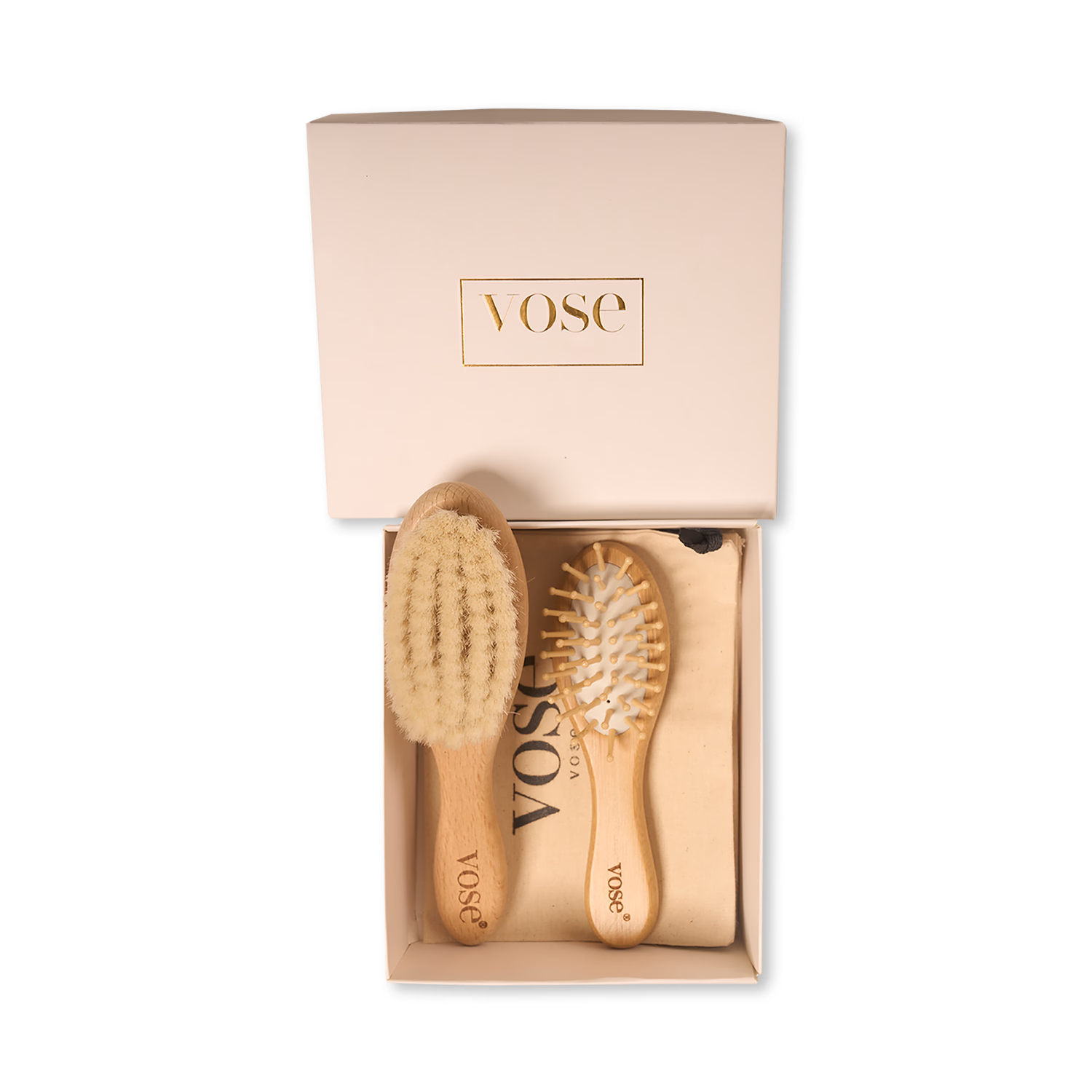 Baby brush set with goat hair and bamboo handles, UK version
