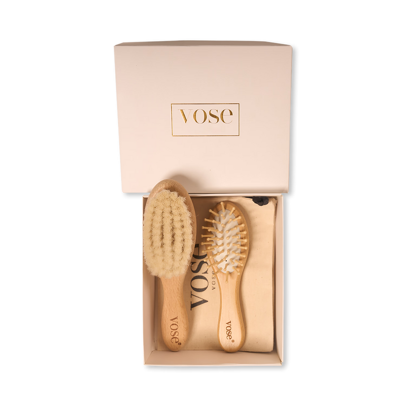 Baby brush set with goat hair and bamboo handles, UK version