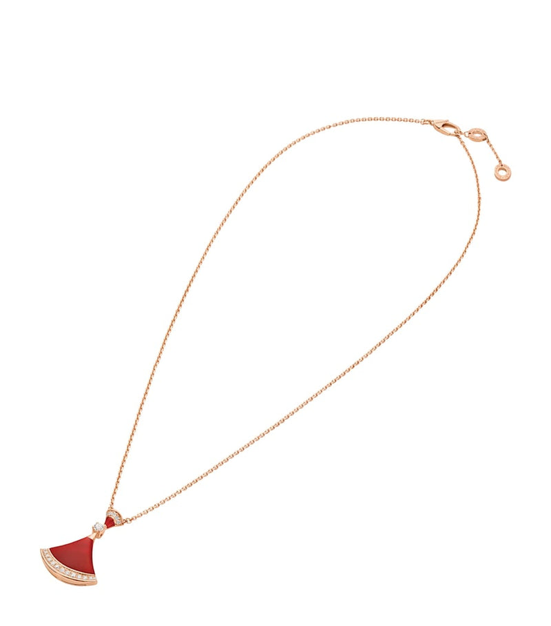 Bvlgari Divas' Dream necklace rose gold carnelian diamond (British brand)