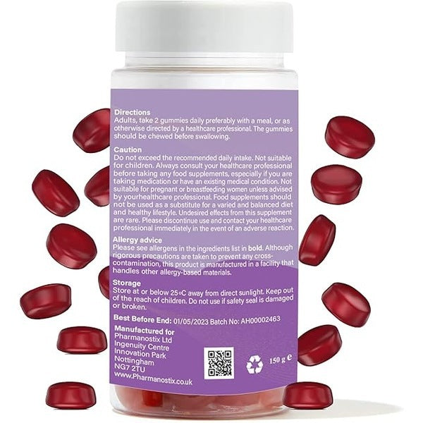Pharmanostix hair skin nail beauty gummies 60 count, imported from the UK