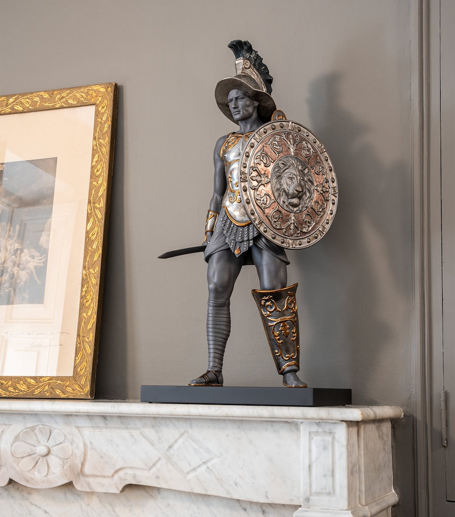 Lladró porcelain gladiator sculpture H73cm, imported from the UK
