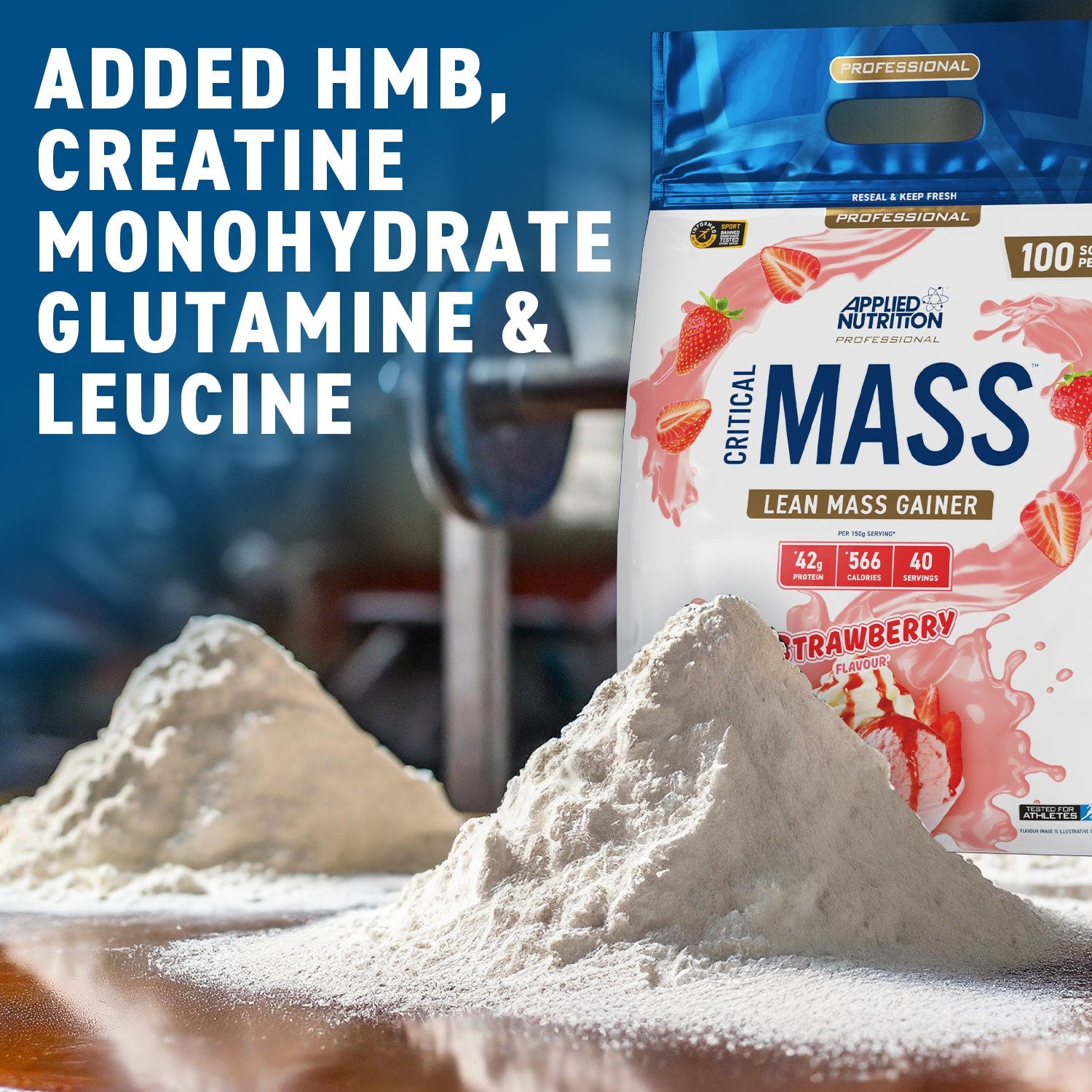 Applied Nutrition Critical Mass Professional Lean Mass Gainer Strawberry 2.4kg (16 Servings) - 999290