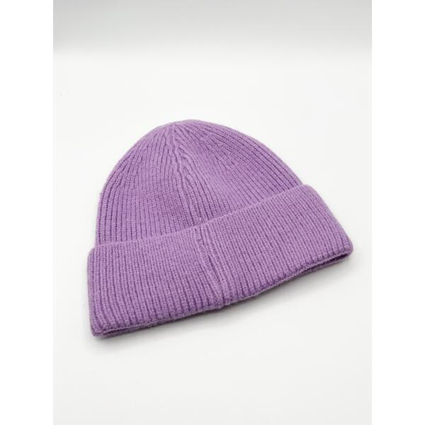 SVNX ribbed beanie hat in purple, imported from the UK