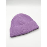 SVNX ribbed beanie hat in purple, imported from the UK