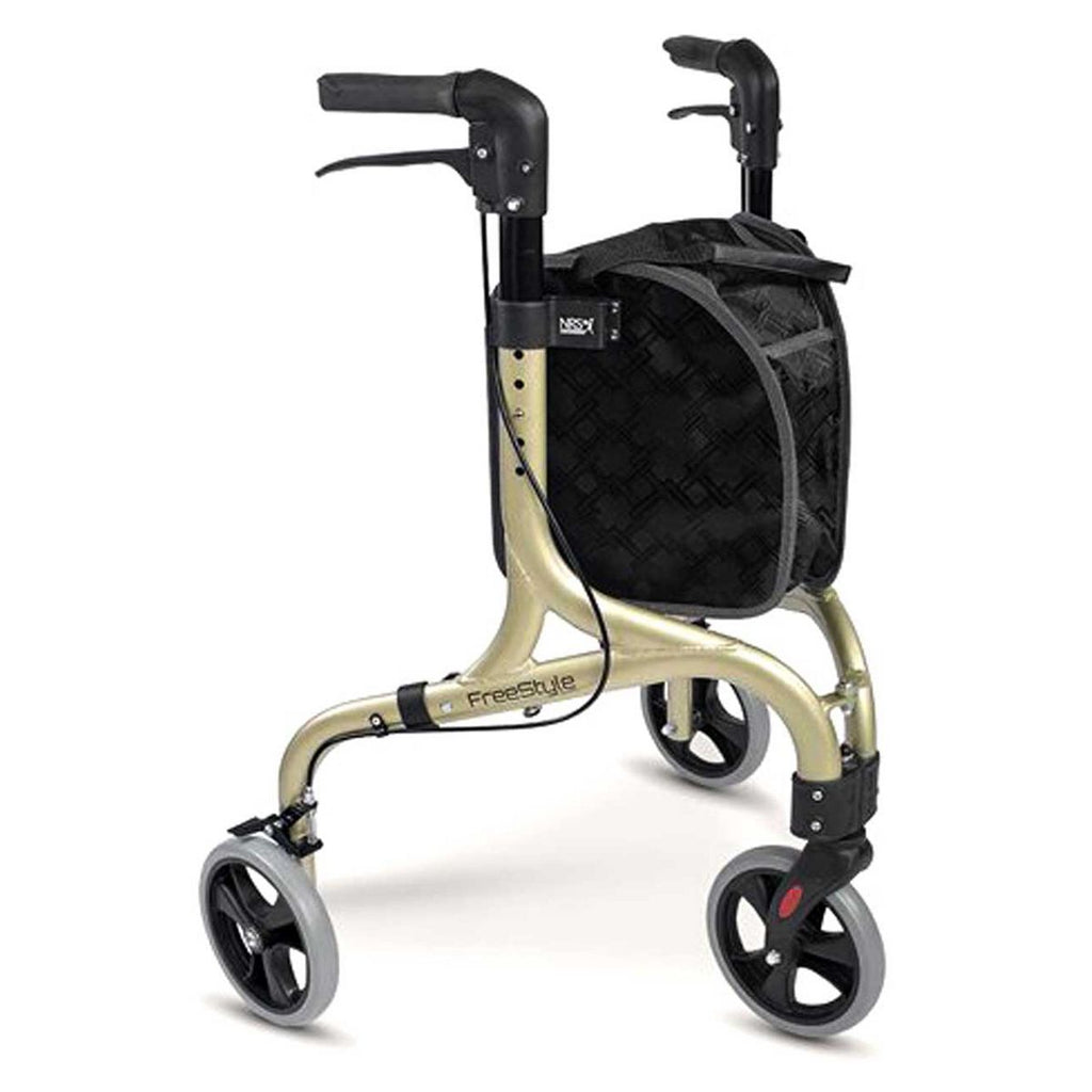 NRS Healthcare Freestyle 3 Wheel Rollator - Champagne