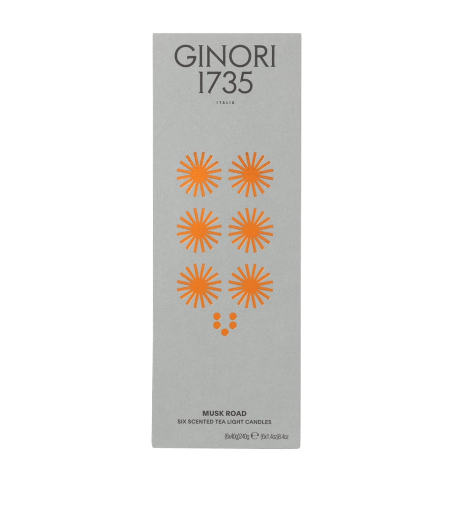 GINORI 1735 Musk Road tealight scented candles pack of 6, UK version