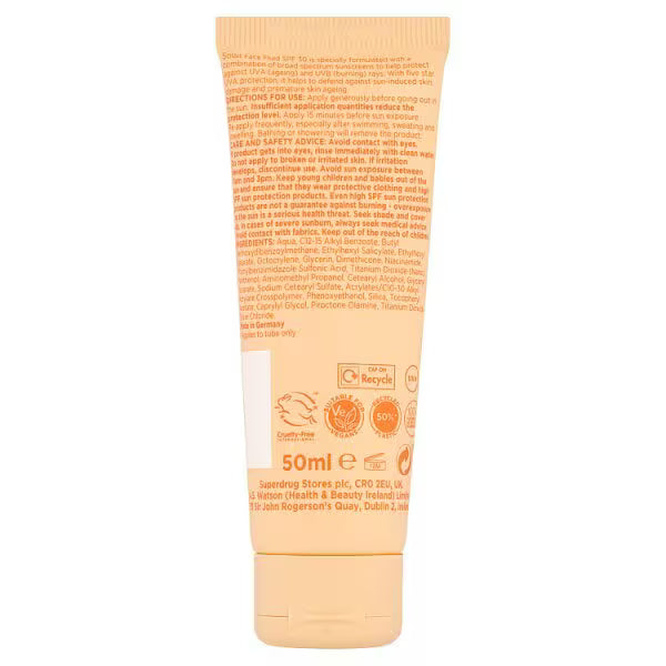 Solait Face Fluid SPF 30 Sun Protection Formula 50ml (British brand)