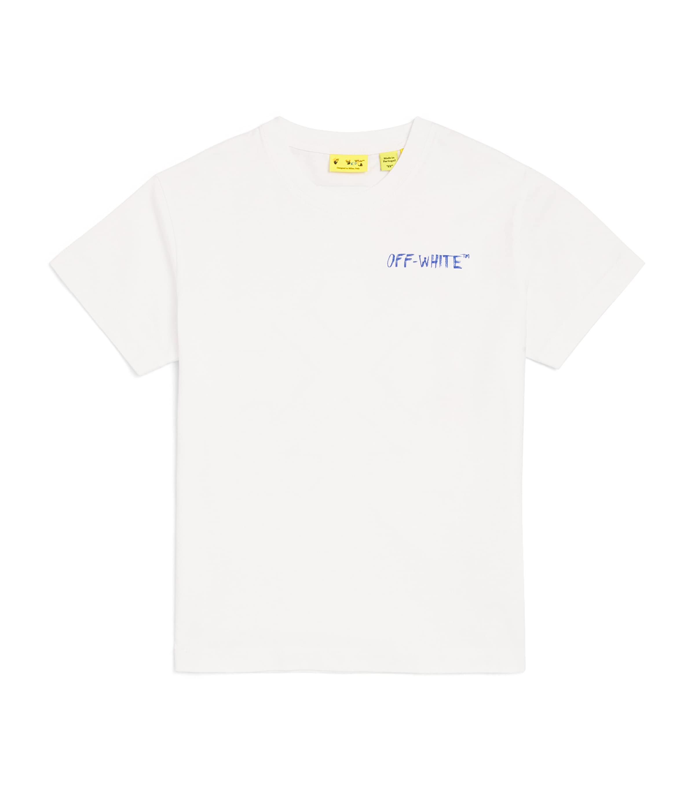 Off-White Kids Cotton Arrows T-Shirt for ages 4-12+ years, imported from the UK