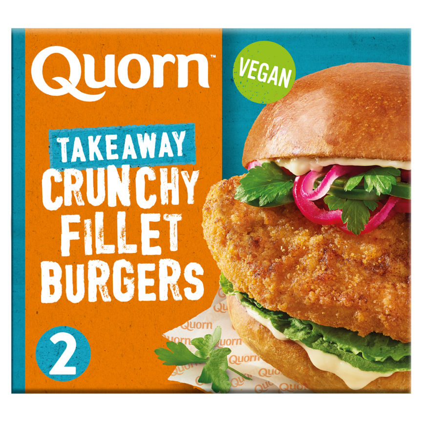 Quorn Vegan Takeaway 2 Crunchy Fillet Burgers GOODS ASDA   