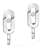 Messika Move Uno white gold mini hoop earrings 0.01ct, imported from the UK