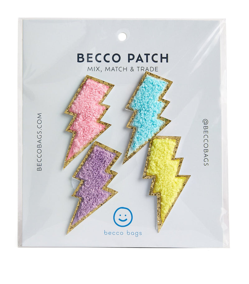 Becco Bags lightning bolt patches set cotton (British brand)