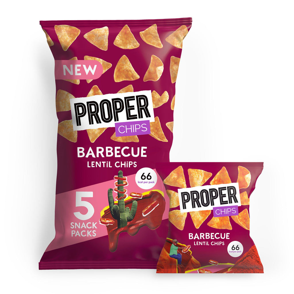 Properchips Barbecue Lentil Chips  5x14g