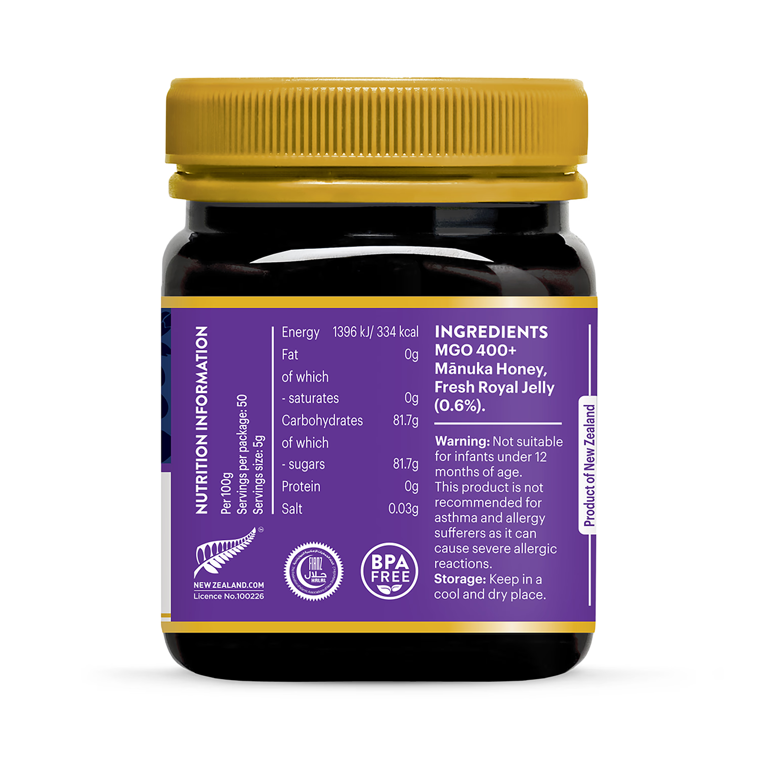 Manuka Health Royal Jelly Manuka Honey MGO 400+ 250g (British brand)