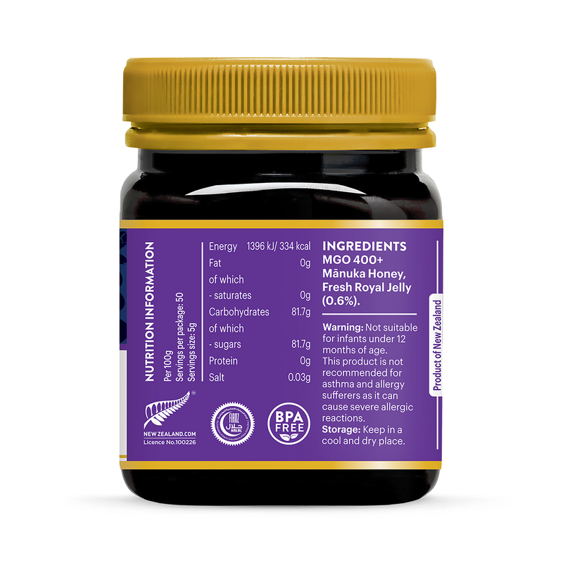 Manuka Health Royal Jelly Manuka Honey MGO 400+ 250g (British brand)