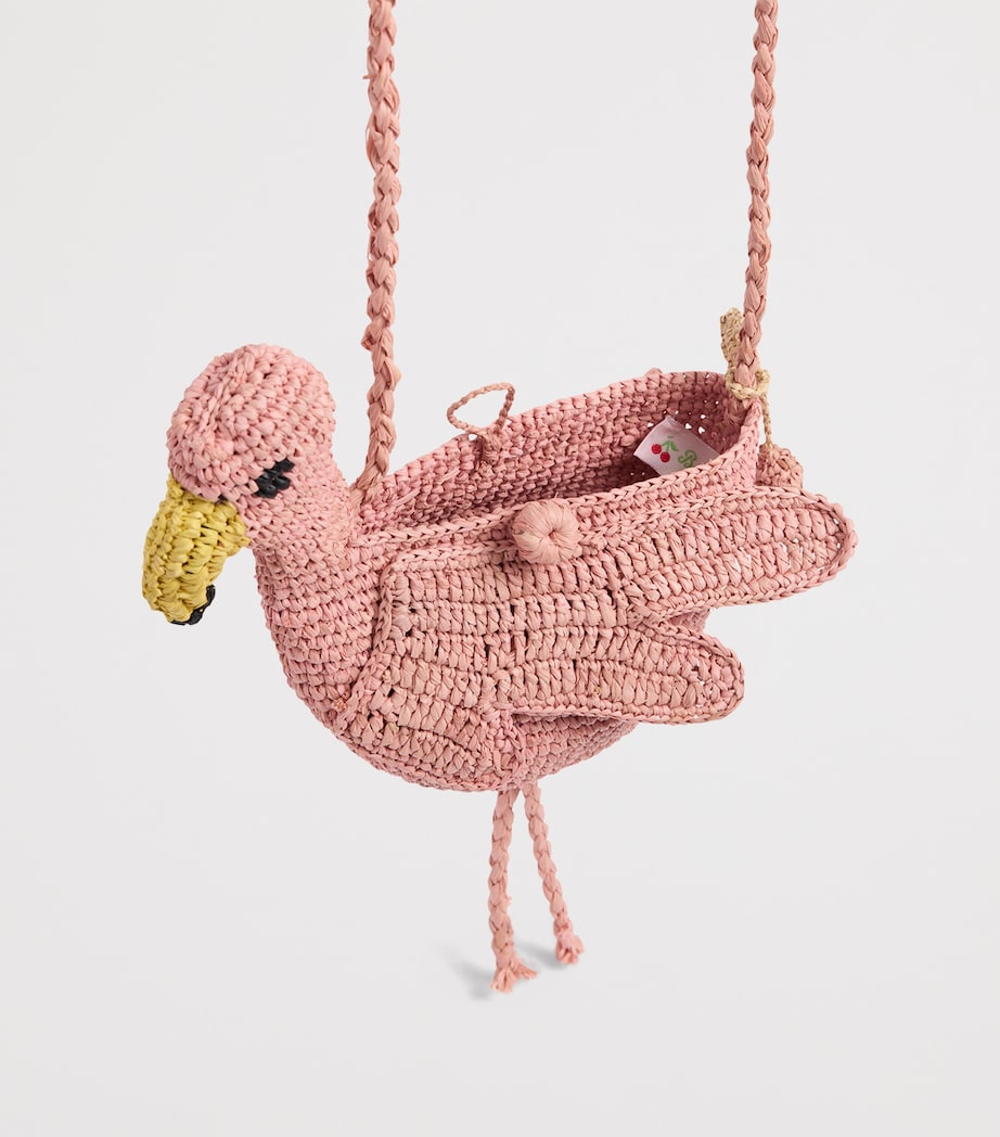 Bonpoint raffia flamingo handbag - British product